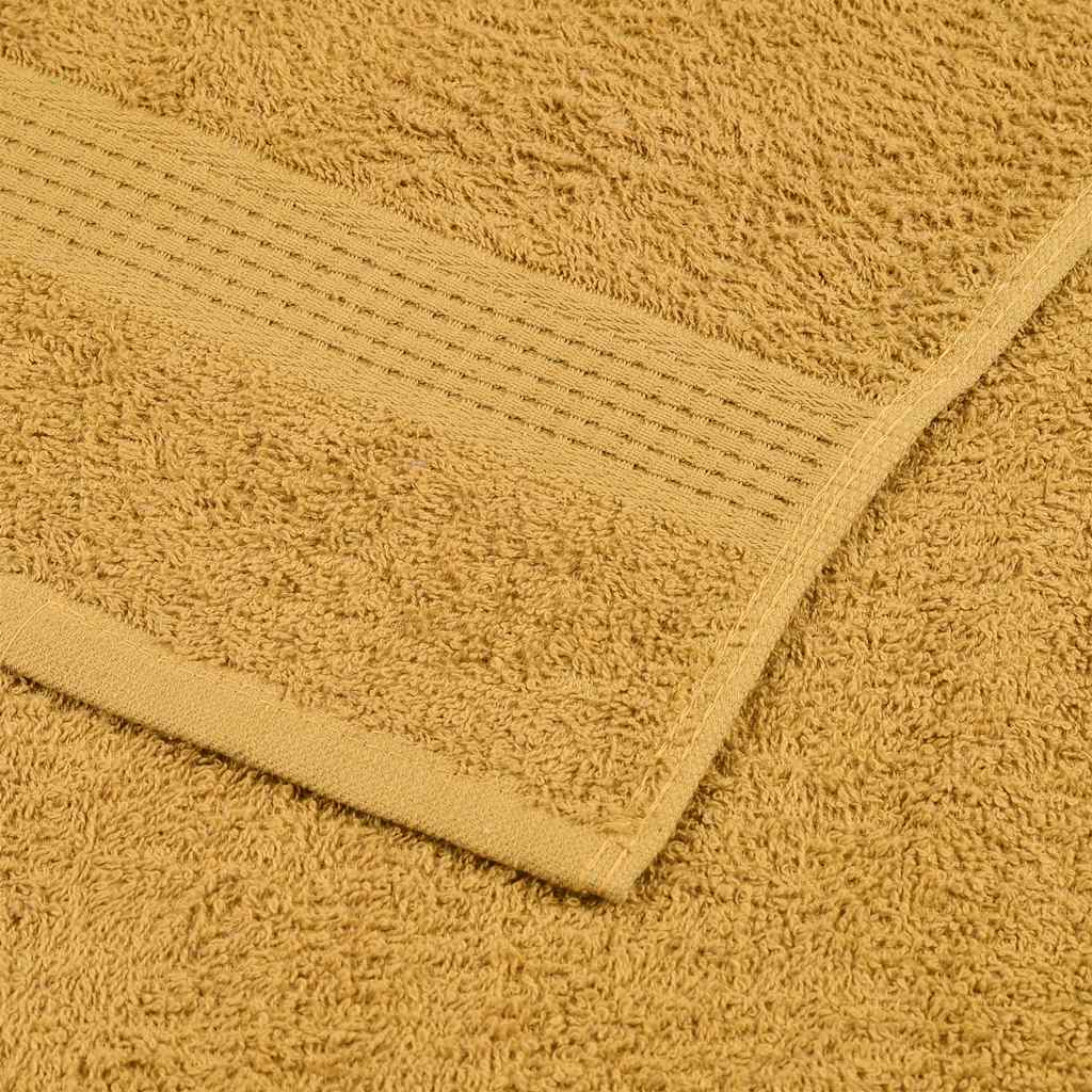 vidaXL Serviettes de douche 10 pcs doré 70x140 cm 360 g/m² 100% coton - Image 6