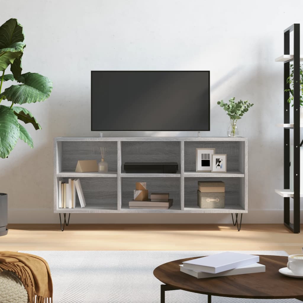 vidaXL Mueble de TV madera de ingeniería gris Sonoma 103,5x30x50 cm