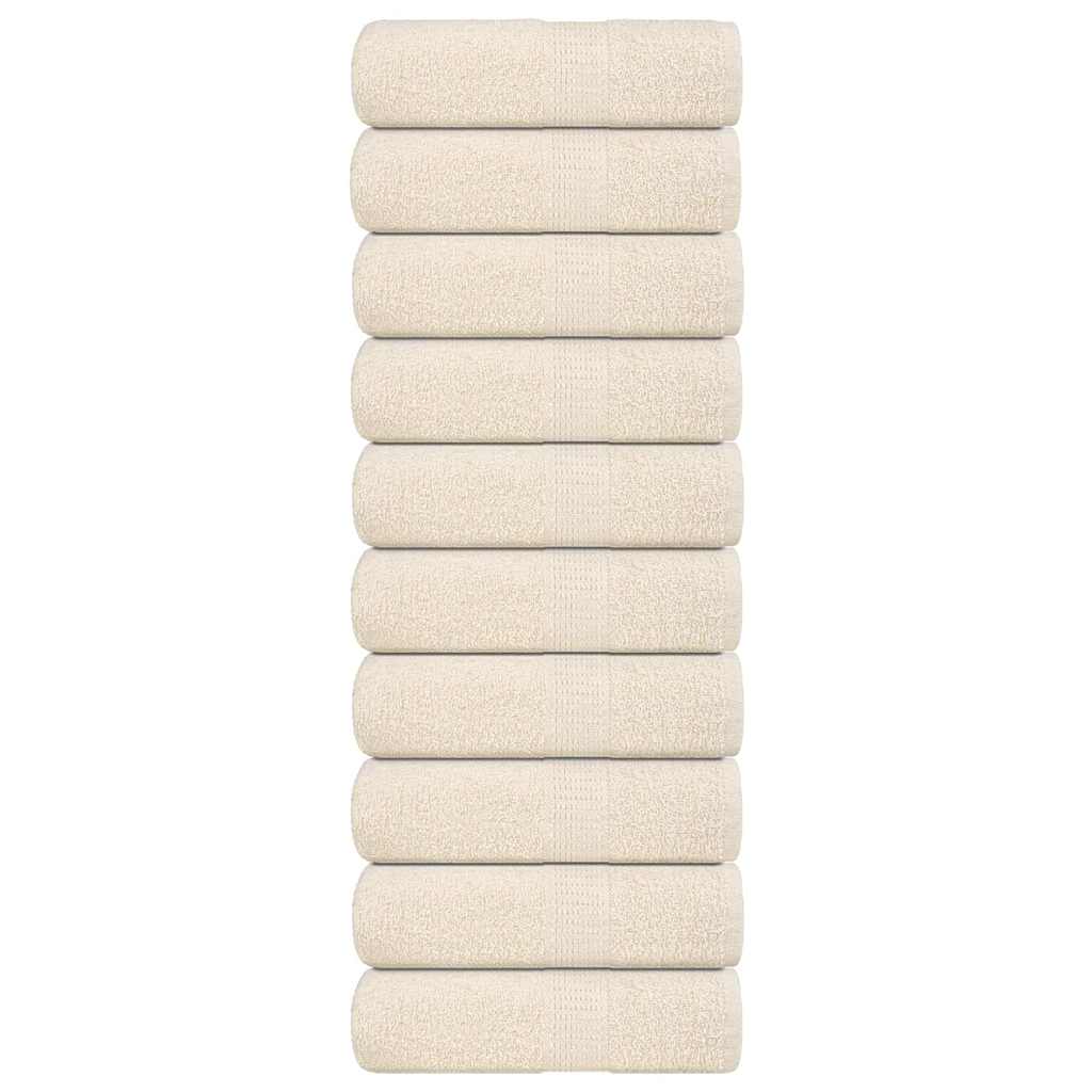 vidaXL Waschhandtücher 10 Stück FROGN Creme 30x30 cm 100% Baumwolle