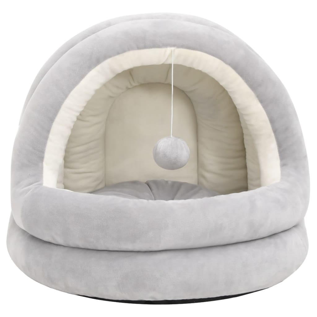 vidaXL Katzenbett 40x40x35 cm Grau und Creme - Image 3