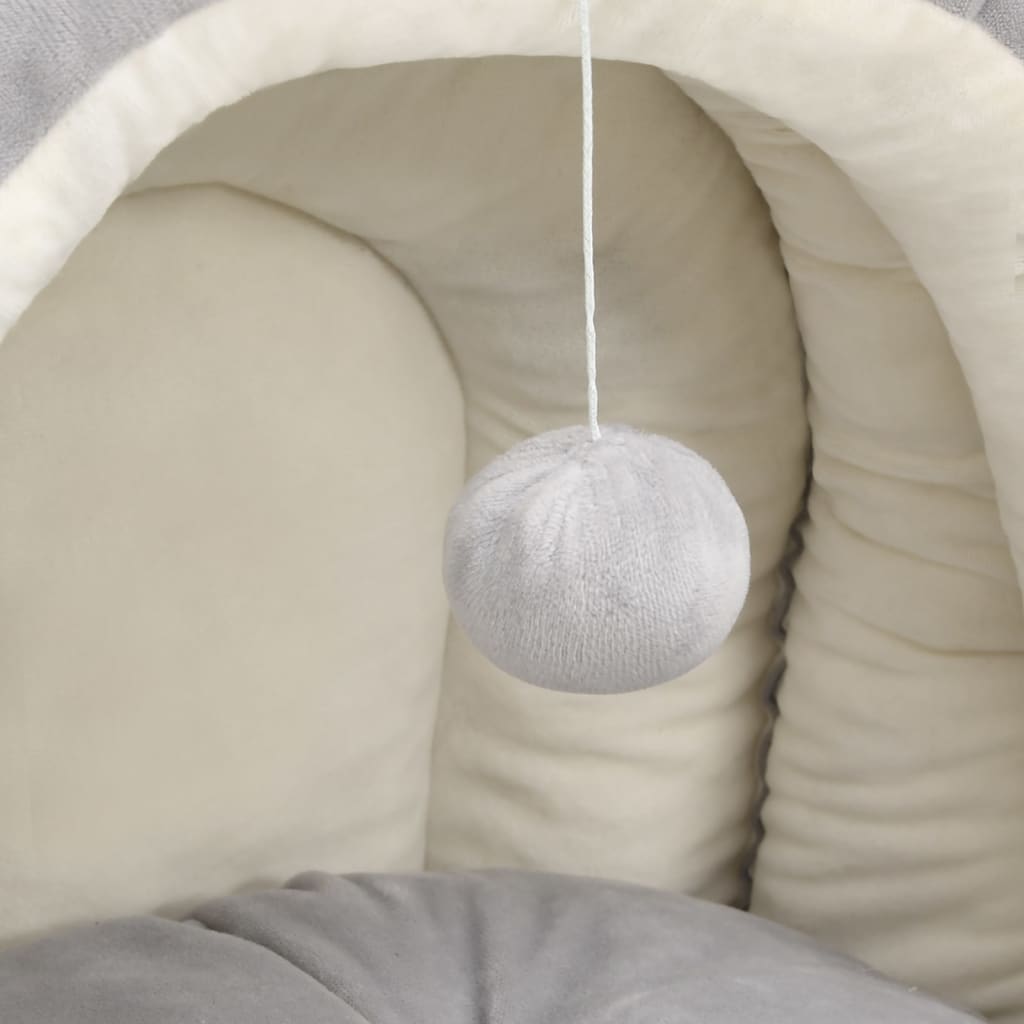 vidaXL Katzenbett 40x40x35 cm Grau und Creme - Image 6