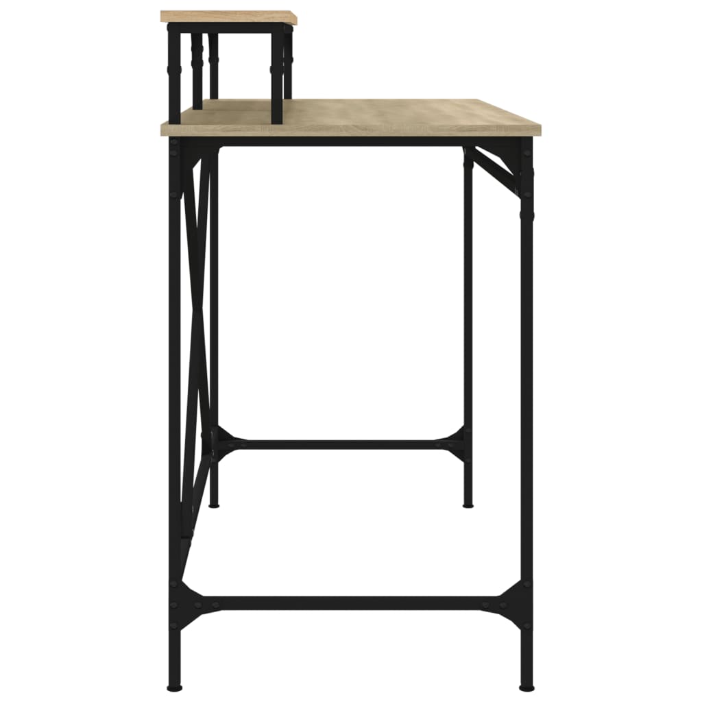 vidaXL Schreibtisch Sonoma-Eiche 100x50x90 cm Holzwerkstoff und Eisen - Image 6