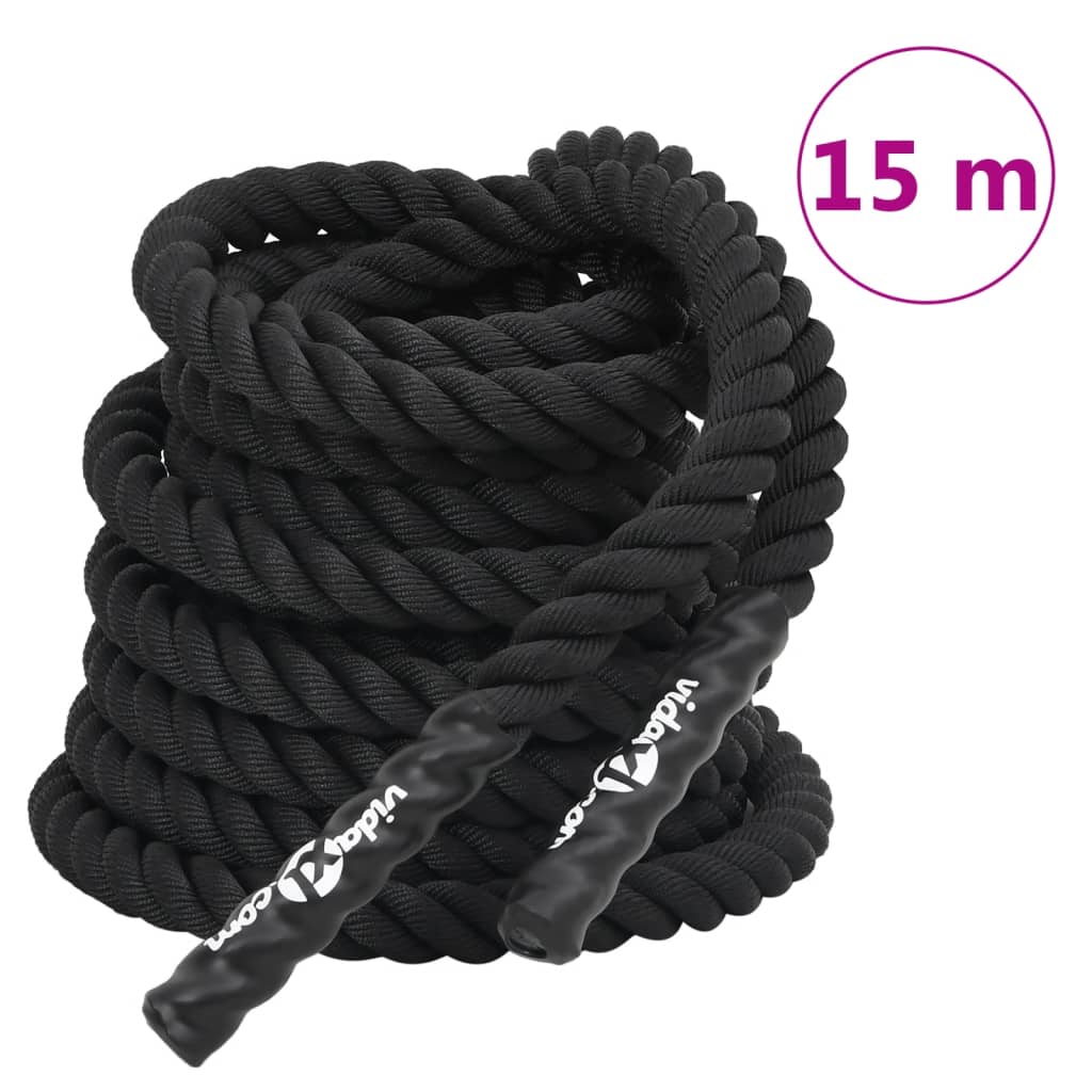 vidaXL Battle Rope Schwarz 15 m 11 kg Polyester