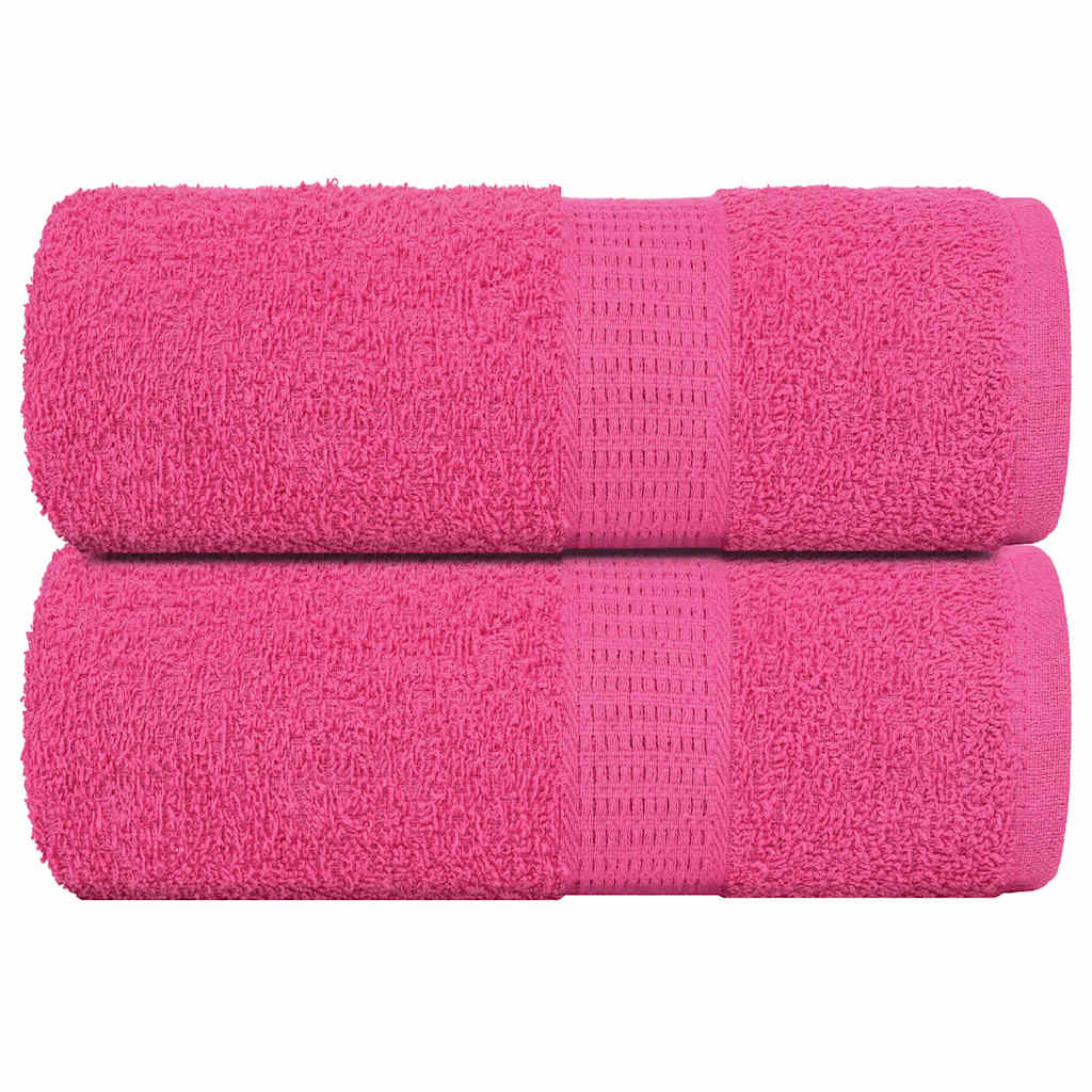 vidaXL Serviettes d'invité 2 pcs rose 30x50 cm 360 g/m² 100% coton
