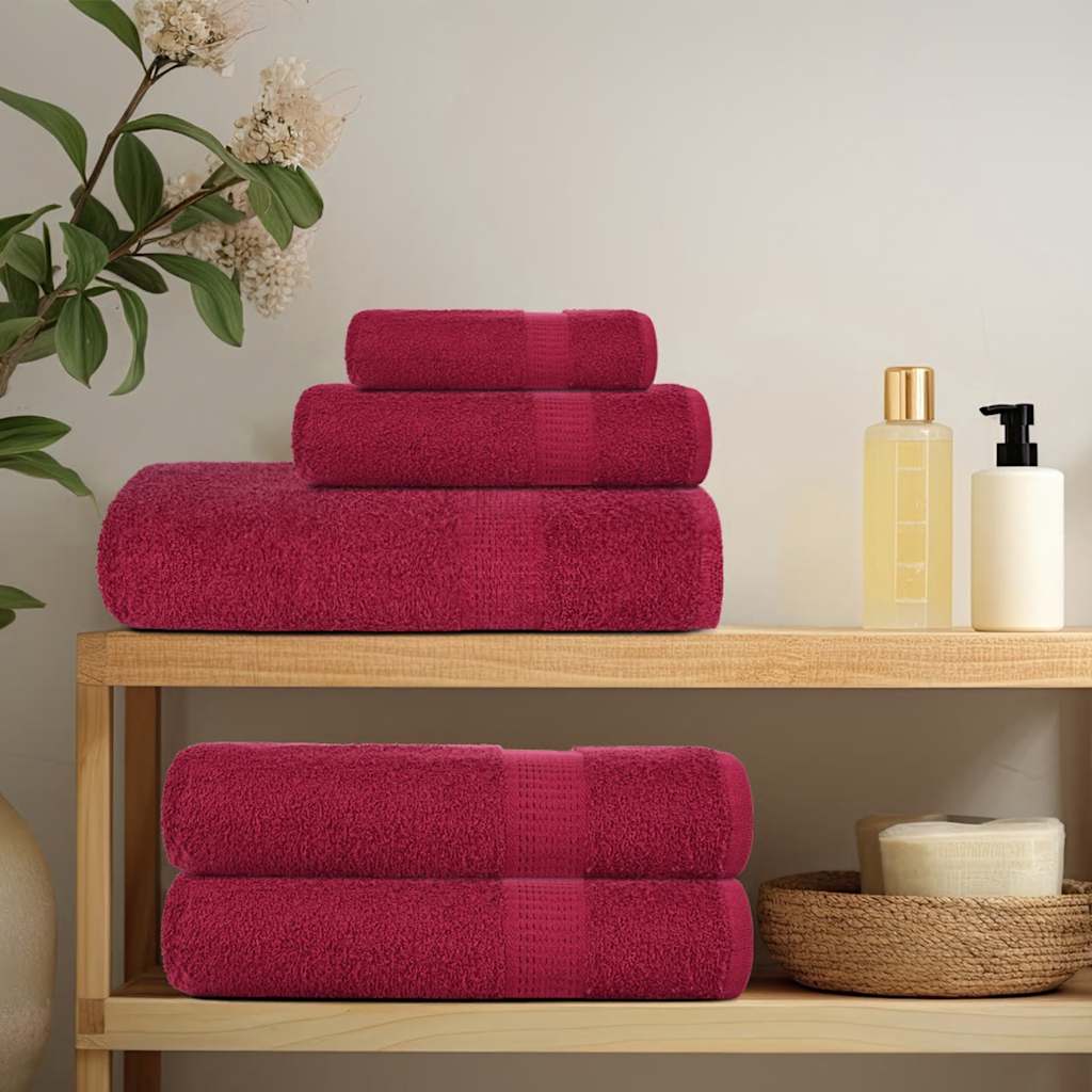 vidaXL Badetücher 10Stk. Bordeauxrot 100x150cm 360 g/m² 100% Baumwolle - Image 3