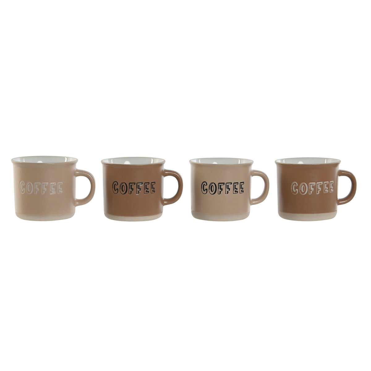 Set di Tazze da Caffè Home ESPRIT Marrone Gres 180 ml