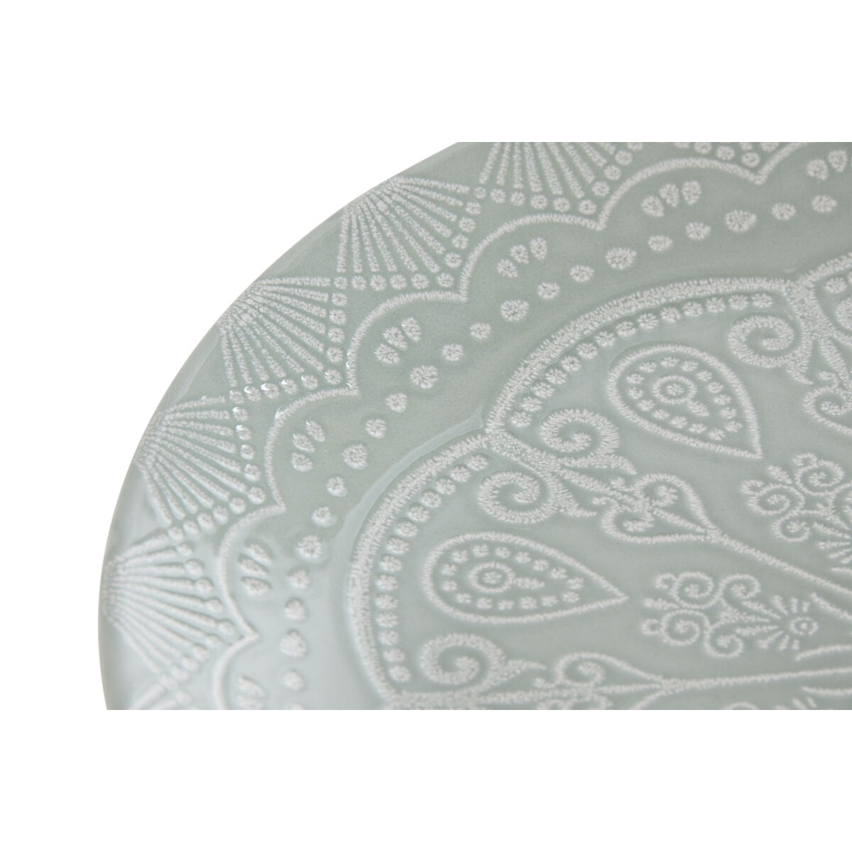 Set di piatti Home ESPRIT Verde Gres Mandala Arabo 27 x 27 x 2,5 cm - Image 3