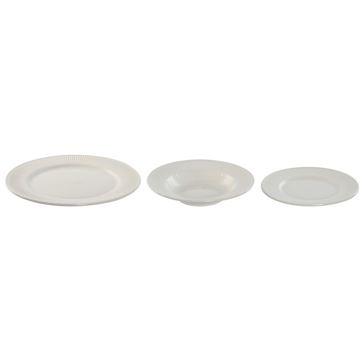 Servizio di Piatti Home ESPRIT Bianco Porcellana Righe 27 x 27 x 2 cm 18 Pezzi - Image 3