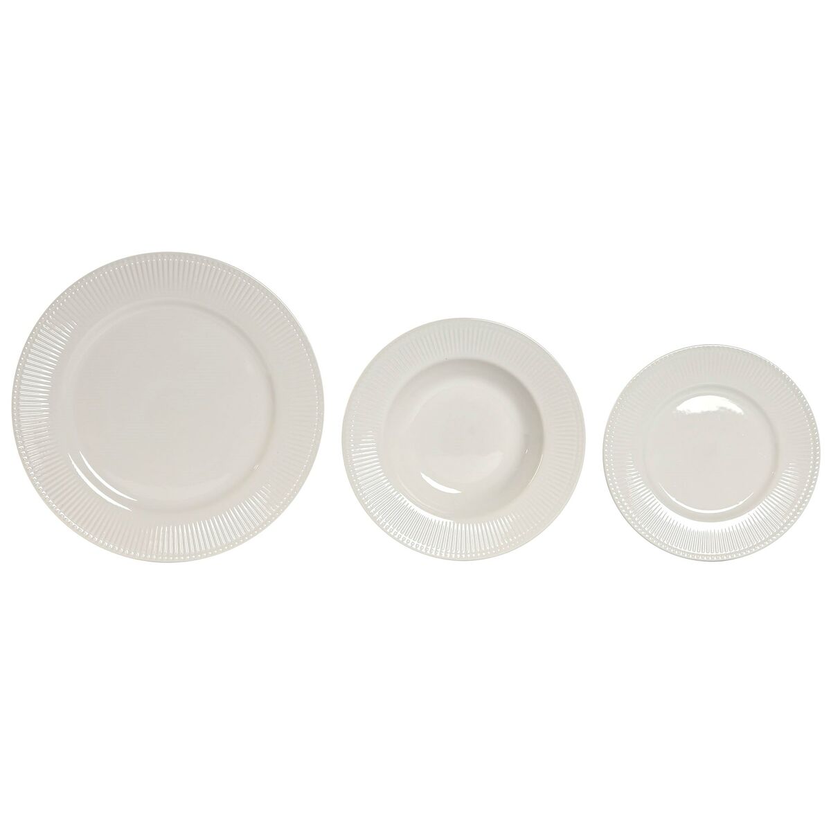 Servizio di Piatti Home ESPRIT Bianco Porcellana Righe 27 x 27 x 2 cm 18 Pezzi - Image 4