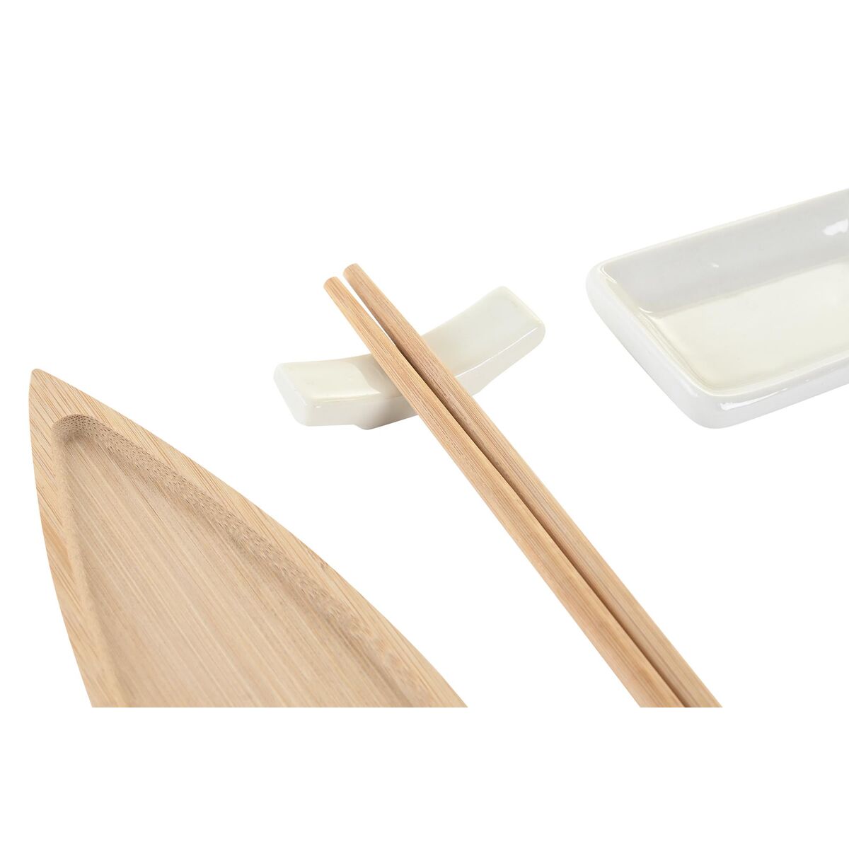 Set per Sushi DKD Home Decor 8 x 5 x 2 cm Ceramica Naturale Bianco Orientale - Image 3