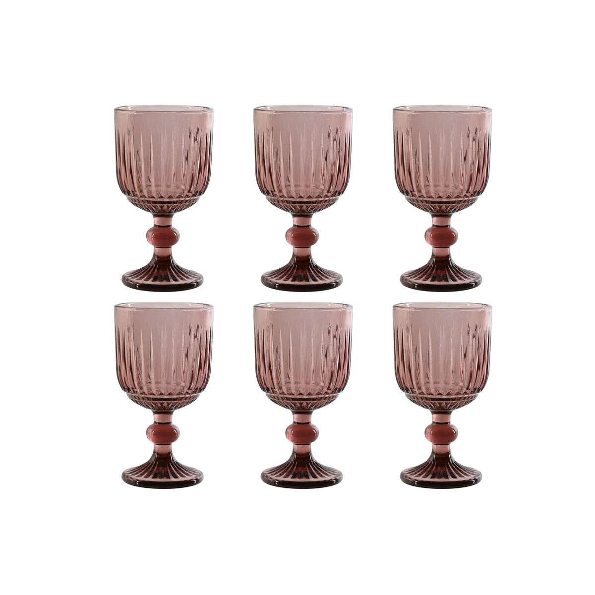 Set di Bicchieri Home ESPRIT Rosa Cristallo 8 x 8 x 14,5 cm (6 Unità)