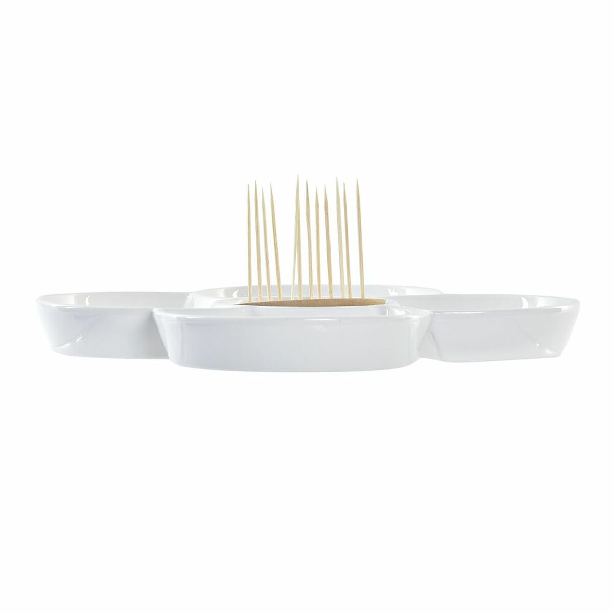 Vassoio per aperitivi DKD Home Decor Azzurro Naturale Bambù Gres Mediterraneo 25 x 25 x 10 cm - Image 3