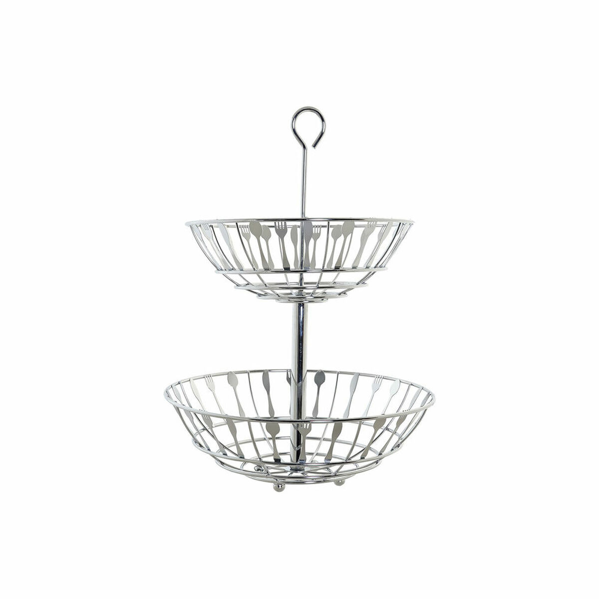 Portafrutta DKD Home Decor Argentato Metallo Plastica 28 x 28 x 40 cm