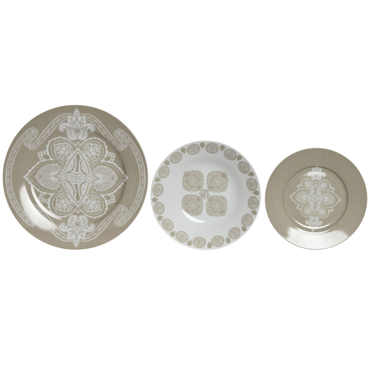 Set di Stoviglie Home ESPRIT Azzurro Beige Porcellana 18 Pezzi 27 x 27 x 2 cm - Image 5