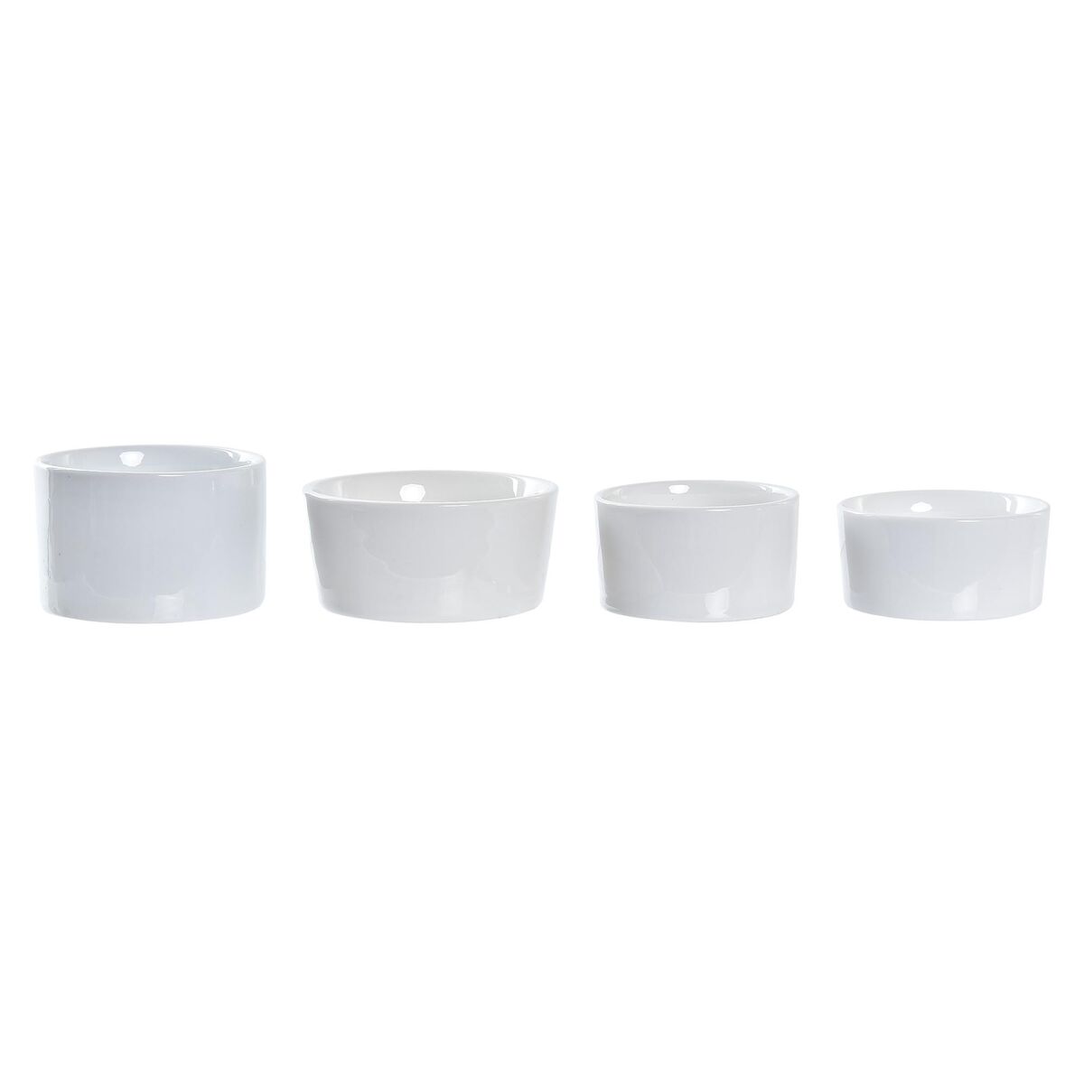 Set da Aperitivo DKD Home Decor Bianco/Nero Metallo Bambù Gres Loft 5 Pezzi 20 x 20 x 14 cm - Image 3