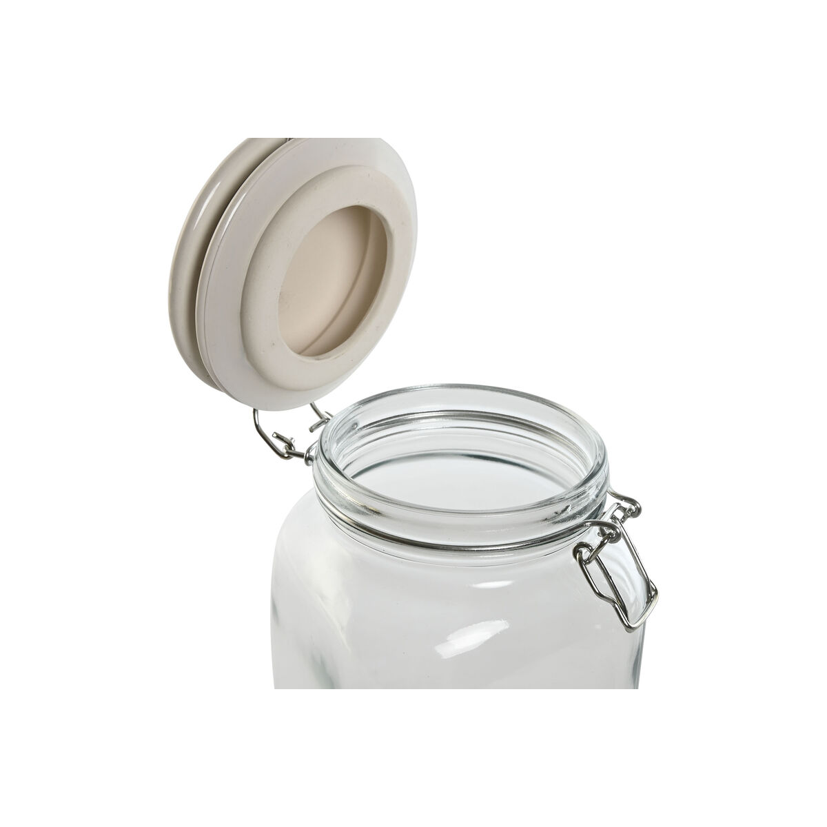 Set di 4 Barattoli Home ESPRIT Azzurro Bianco Metallo Silicone Cristallo Gres 800 ml 1 L 1,5 L 2,2 L 4 Pezzi - Image 3