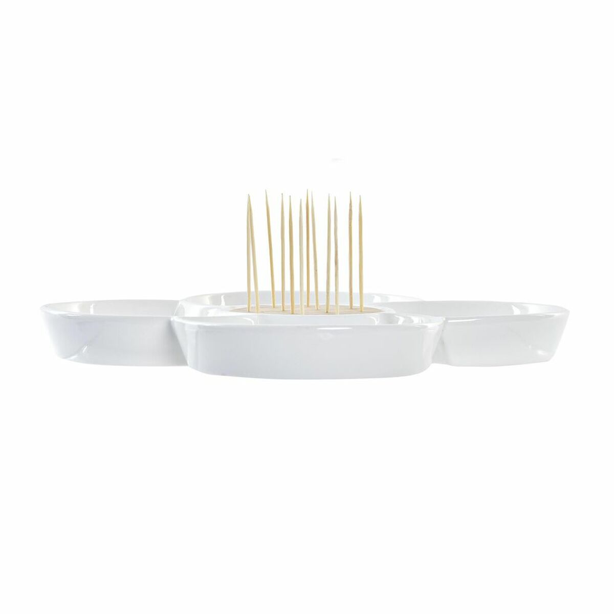 Vassoio per aperitivi DKD Home Decor Multicolore Naturale Bambù Gres Tropicale 22 x 22 x 7 cm - Image 3