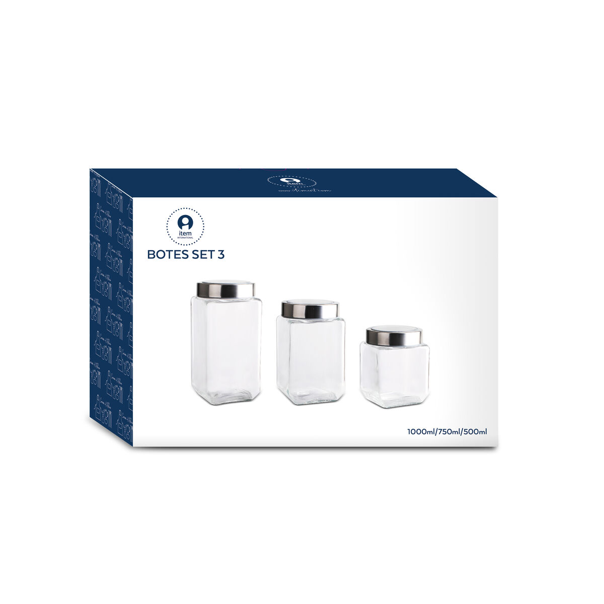 Set di 3 Barattoli DKD Home Decor 750 ml 8,5 x 8,5 x 18 cm - Image 4