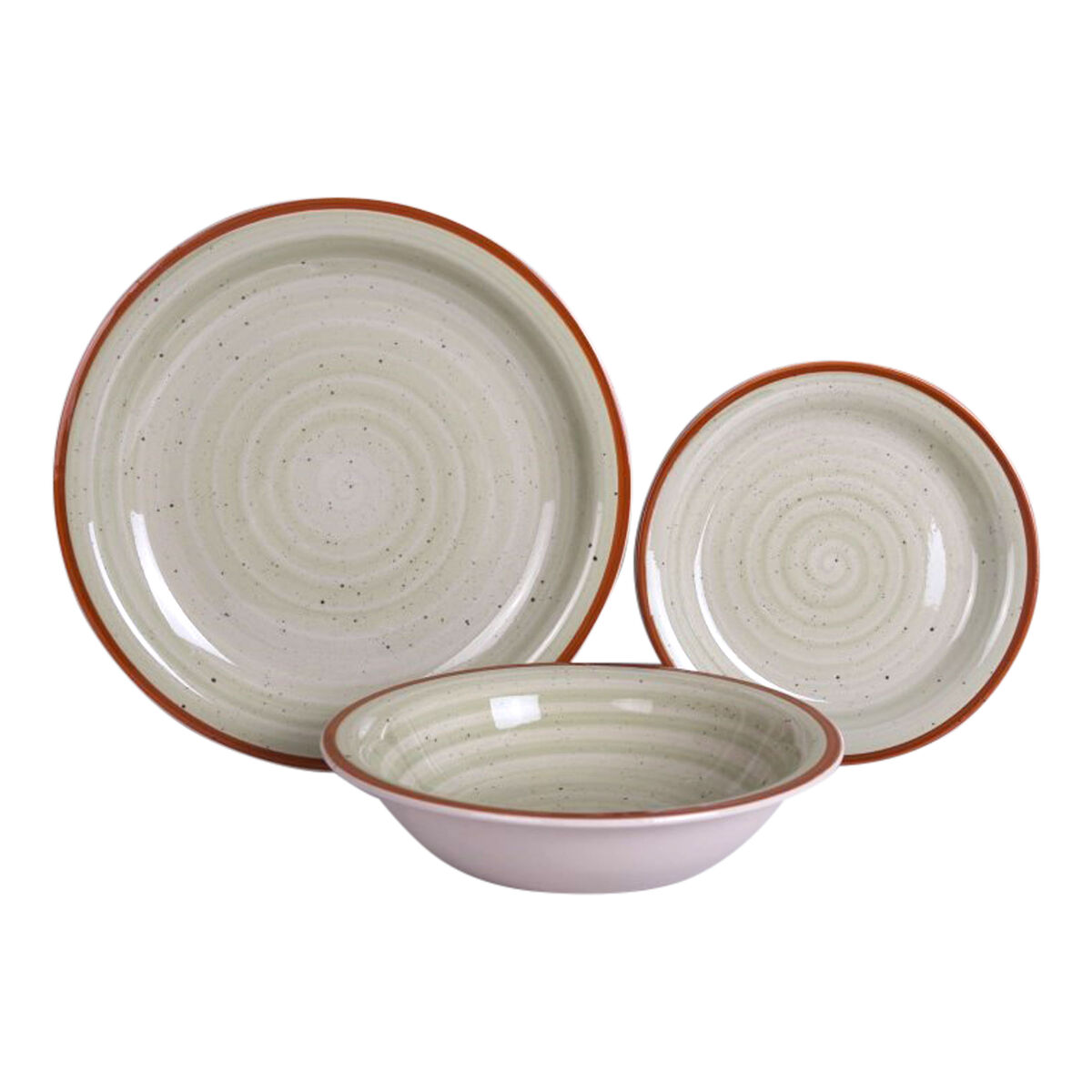 Set di Stoviglie Home ESPRIT Azzurro Verde Multicolore Rosa Ambra Gres 26,5 x 26,5 x 3 cm 27,5 x 27,5 x 3 cm 18 Pezzi - Image 3