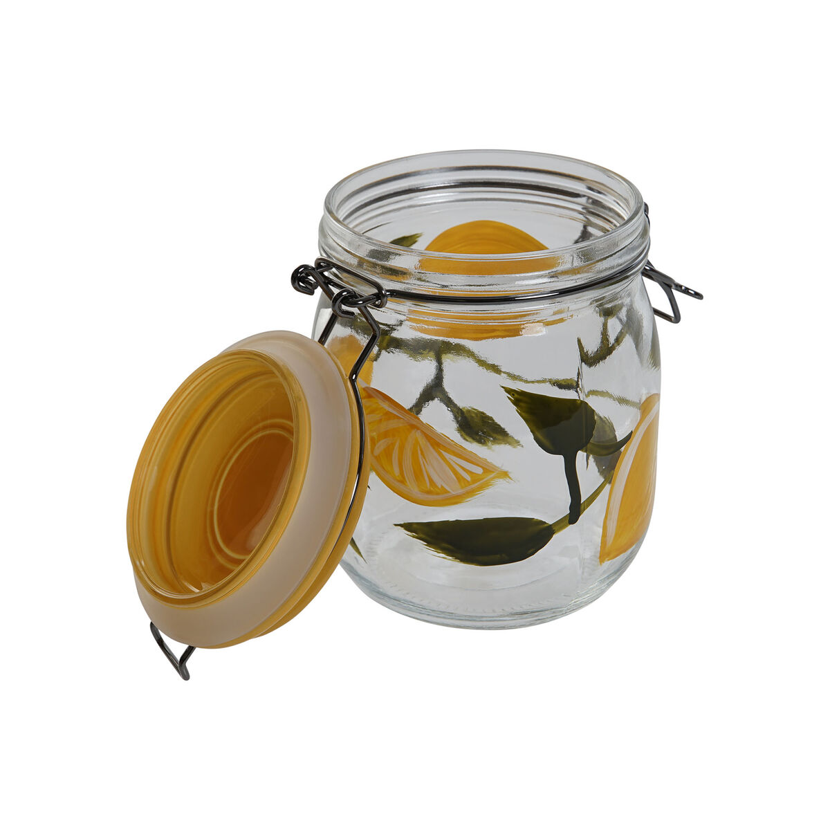 Set di 4 Barattoli Home ESPRIT Giallo Cristallo Ferro 1,5 L 4 Pezzi - Image 3