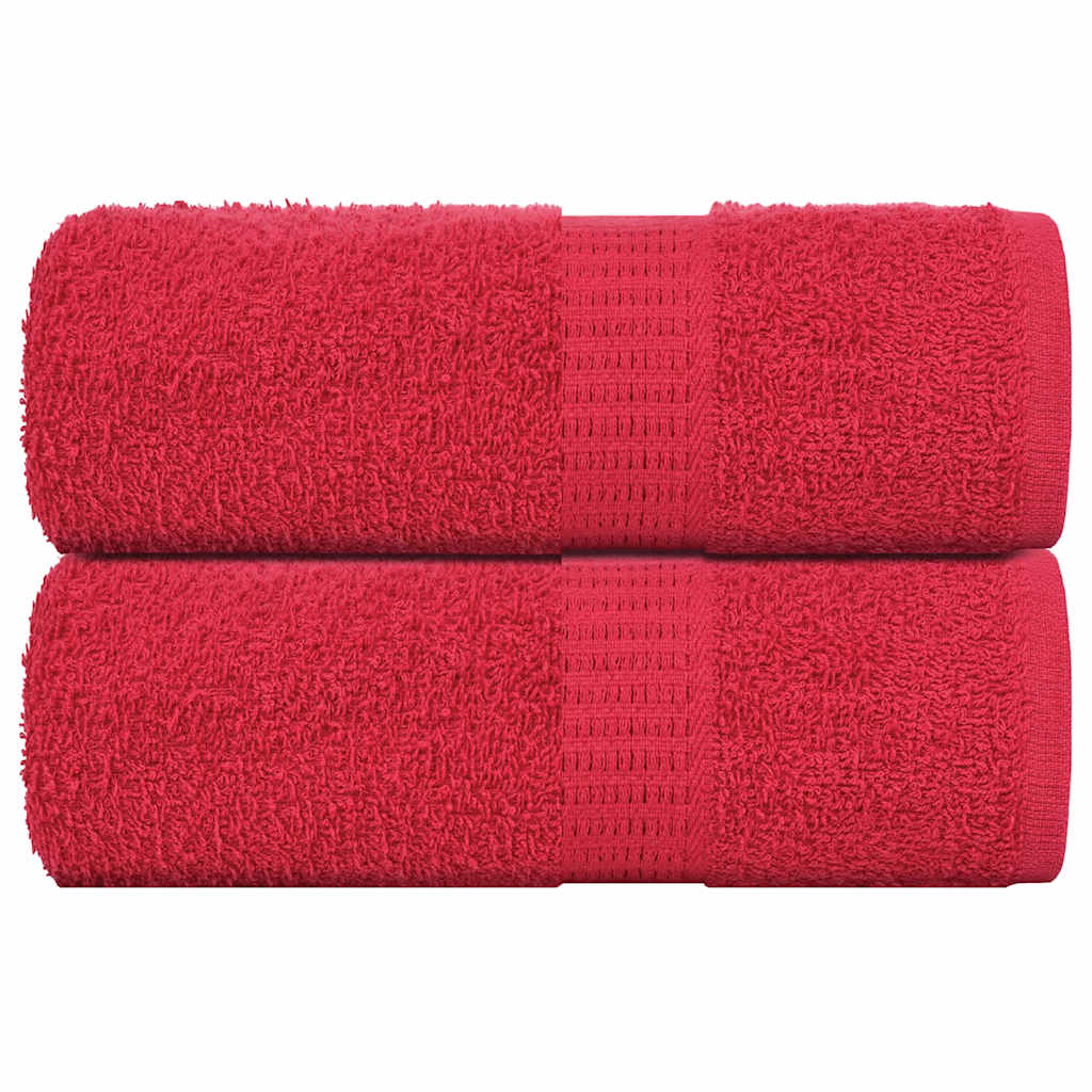 vidaXL Serviettes d'invité 2 pcs rouge 30x50 cm 360 g/m² 100% coton