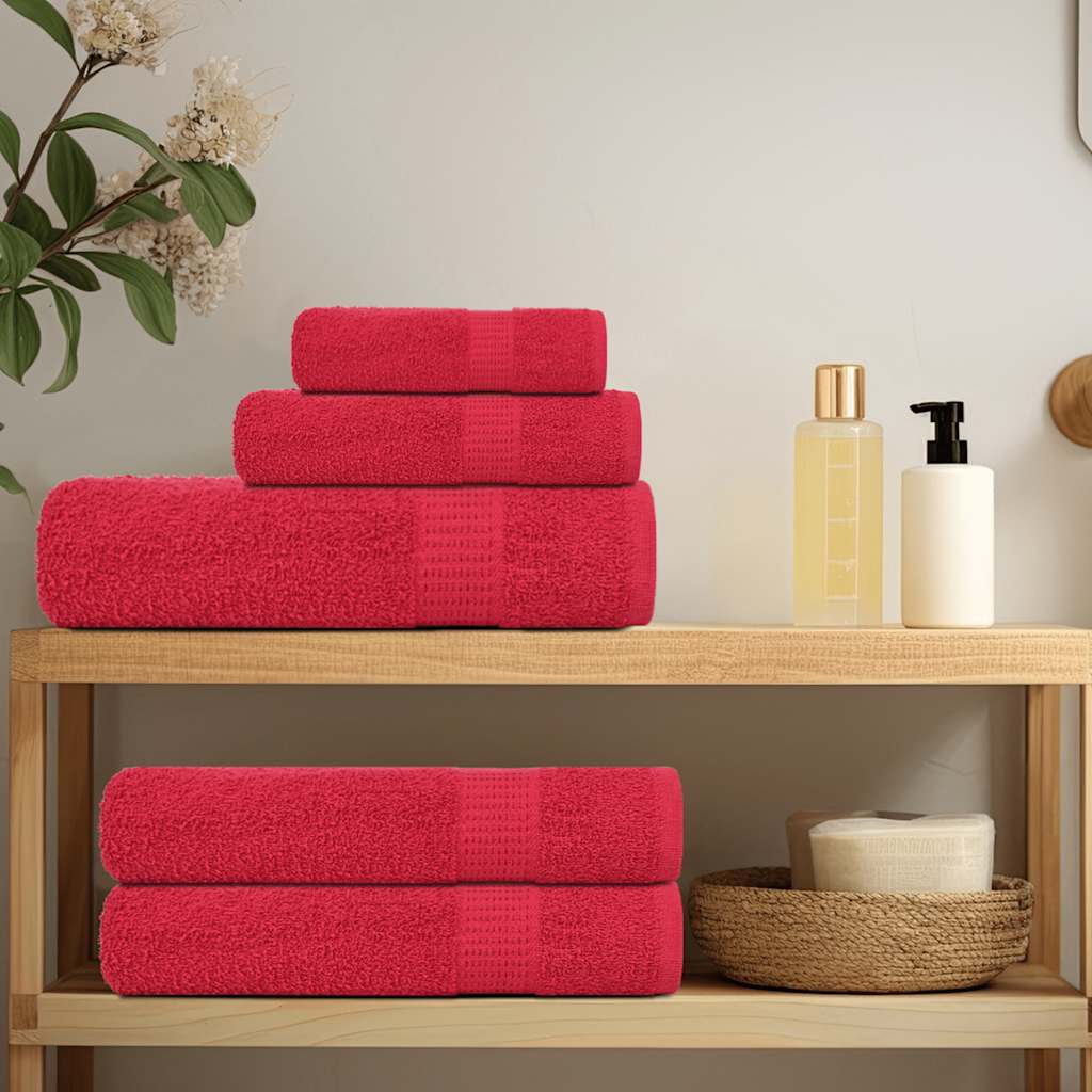vidaXL Serviettes d'invité 2 pcs rouge 30x50 cm 360 g/m² 100% coton - Image 3