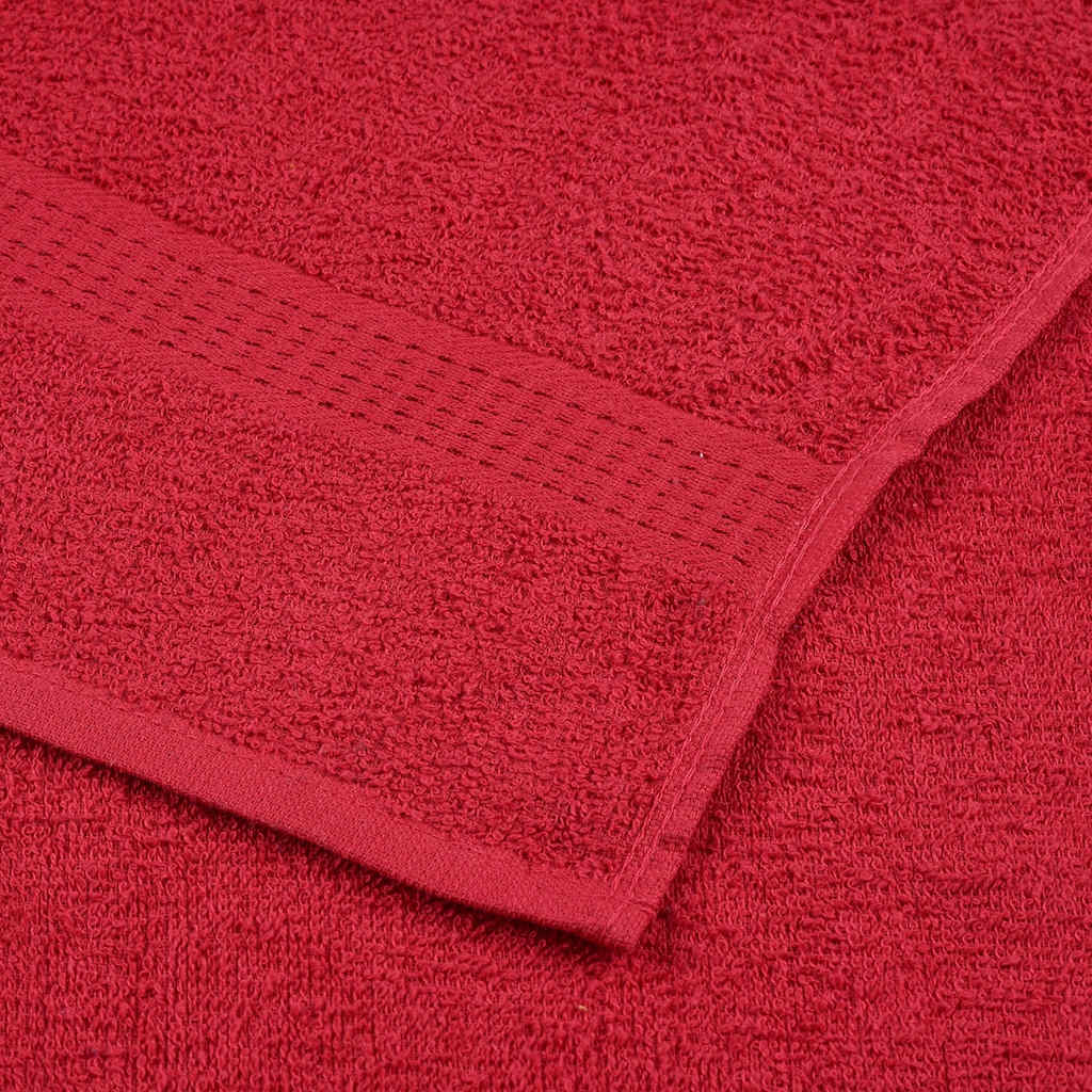 vidaXL Serviettes d'invité 2 pcs rouge 30x50 cm 360 g/m² 100% coton - Image 6