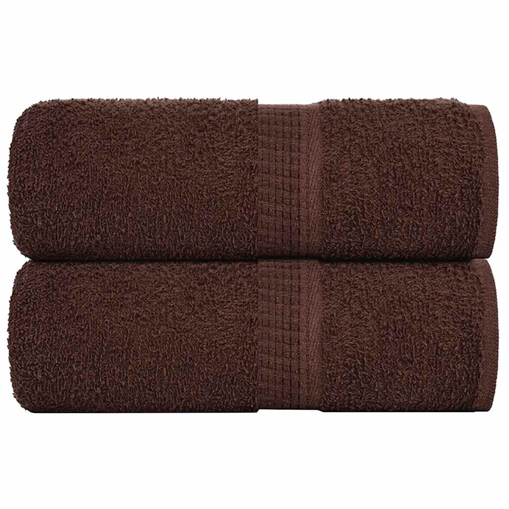 vidaXL Serviettes d'invité 2 pcs marron 30x50 cm 360 g/m² 100% coton