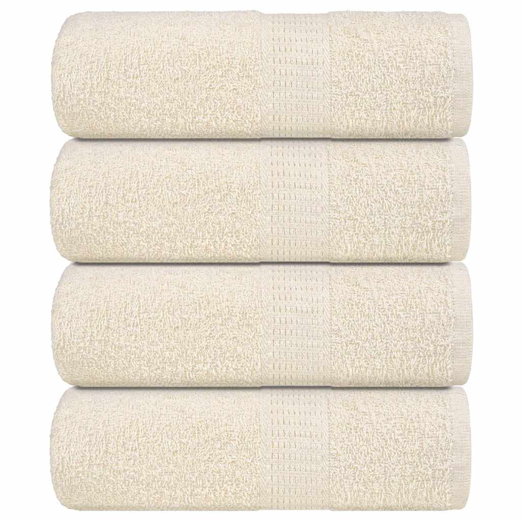 vidaXL Serviettes d'invité 4 pcs crème 30x50 cm 360 g/m² 100% coton