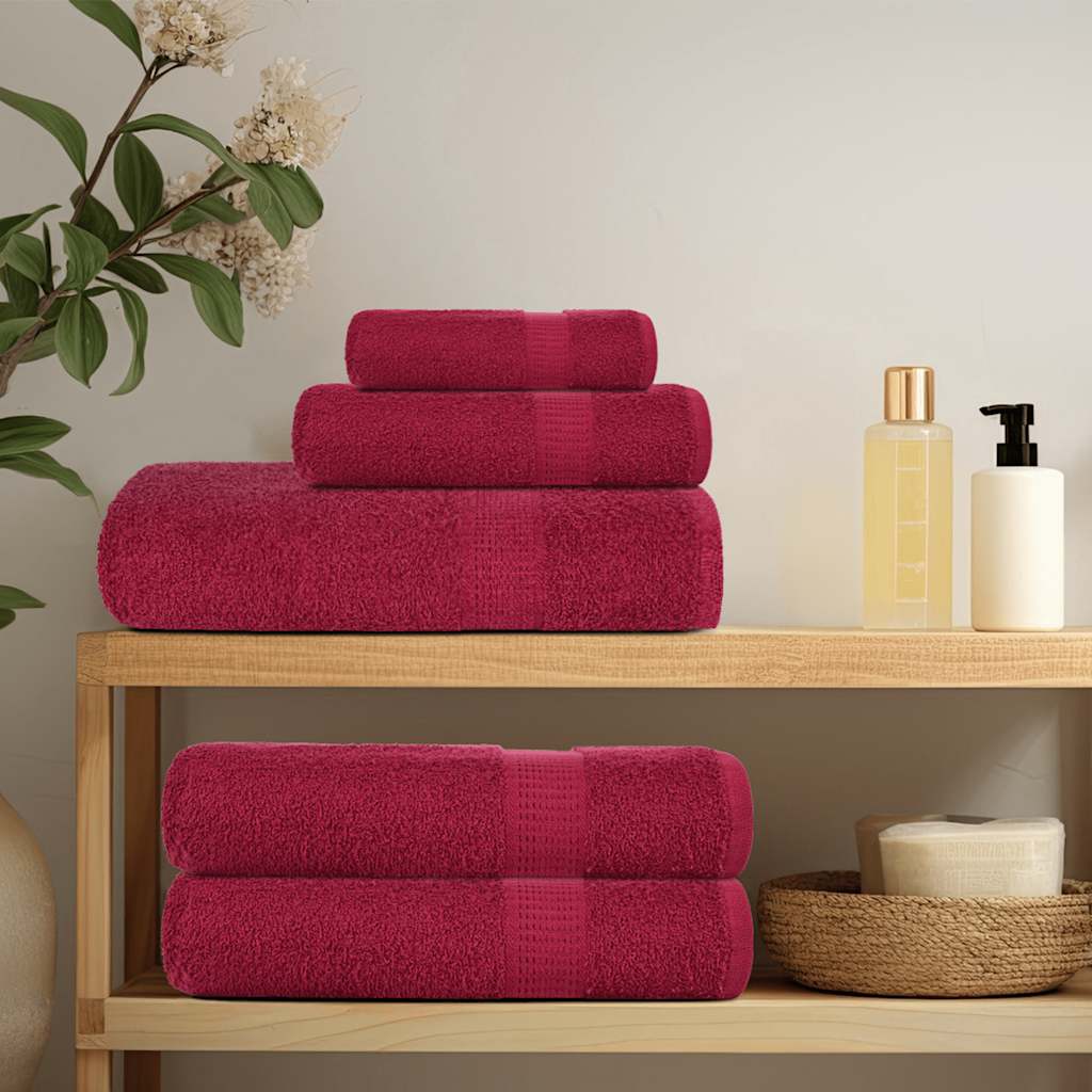 vidaXL Serviettes 10 pcs bordeaux 100x200 cm 360 g/m² 100% coton - Image 3