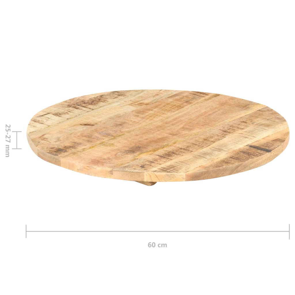 vidaXL Superficie de mesa redonda madera maciza de mango 25-27 mm 60cm - Image 3