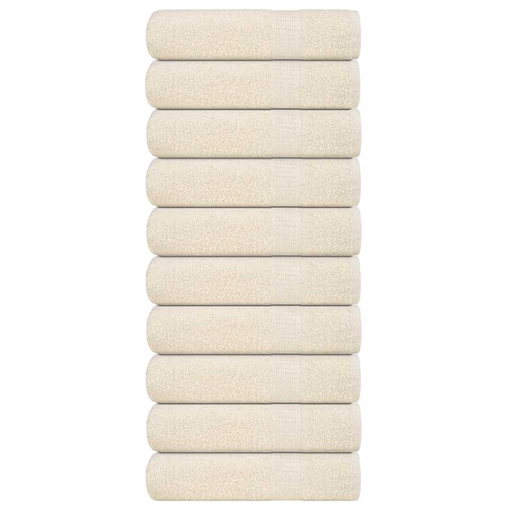 vidaXL Handtücher 10 Stk. Creme 50x100 cm 360 g/m² 100% Baumwolle