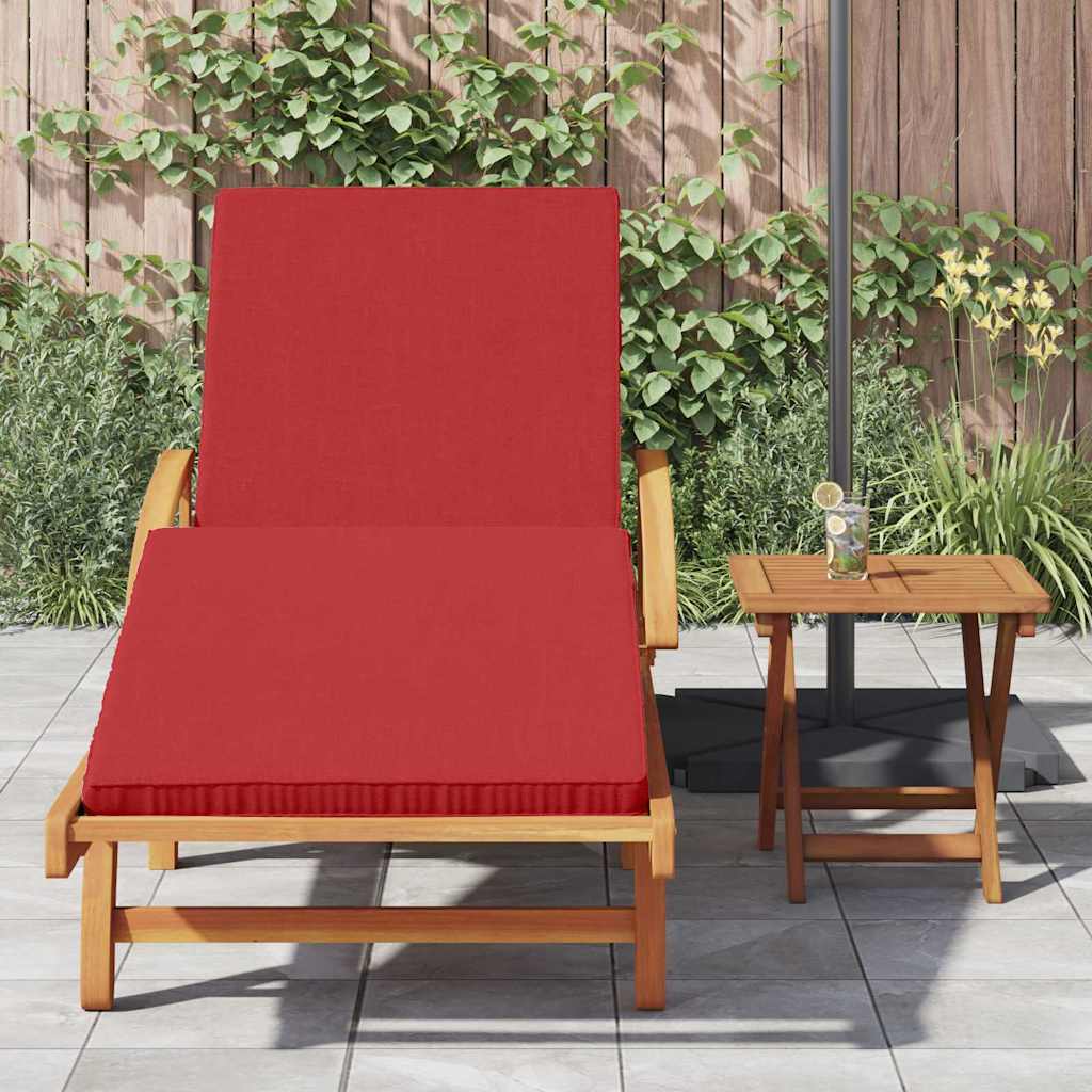 vidaXL Sonnenliege mit Kissen Rot 200 x 67 x 84cm Massivholz Akazie - Image 3