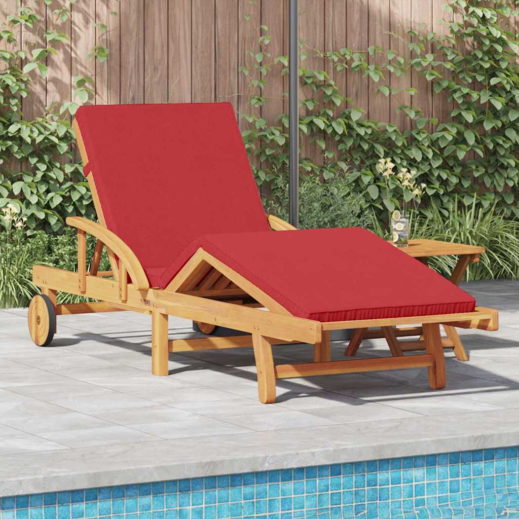 vidaXL Sonnenliege mit Kissen Rot 200 x 67 x 84cm Massivholz Akazie
