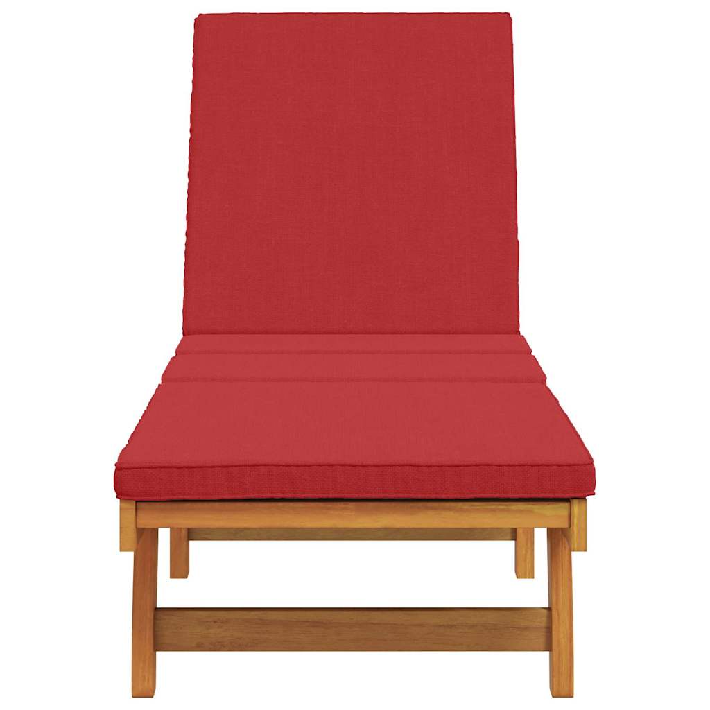 vidaXL Sonnenliege mit Kissen Braun 63 x 199 x 85cm Massivholz Akazie - Image 4