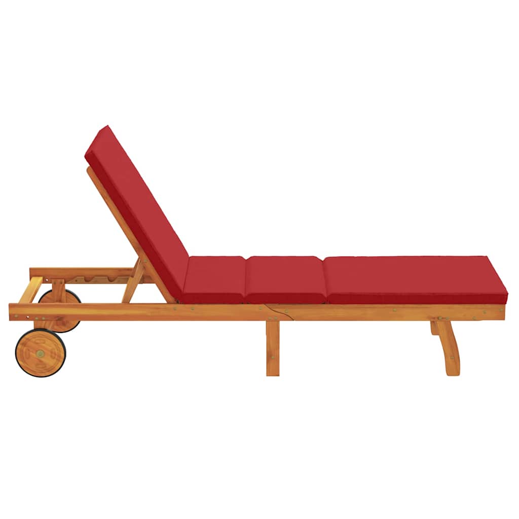 vidaXL Sonnenliege mit Kissen Braun 63 x 199 x 85cm Massivholz Akazie - Image 5