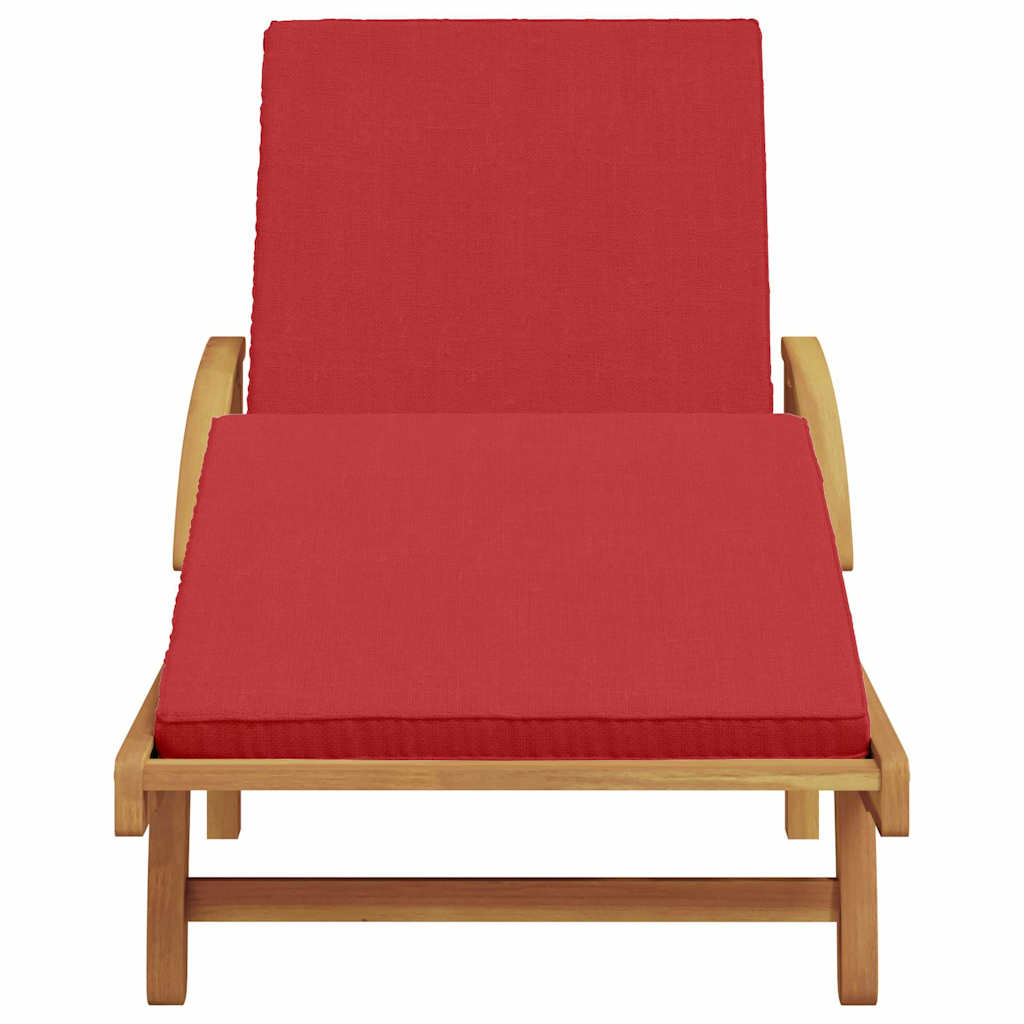 vidaXL Sonnenliege mit Kissen Rot 200 x 67 x 84cm Massivholz Akazie - Image 4