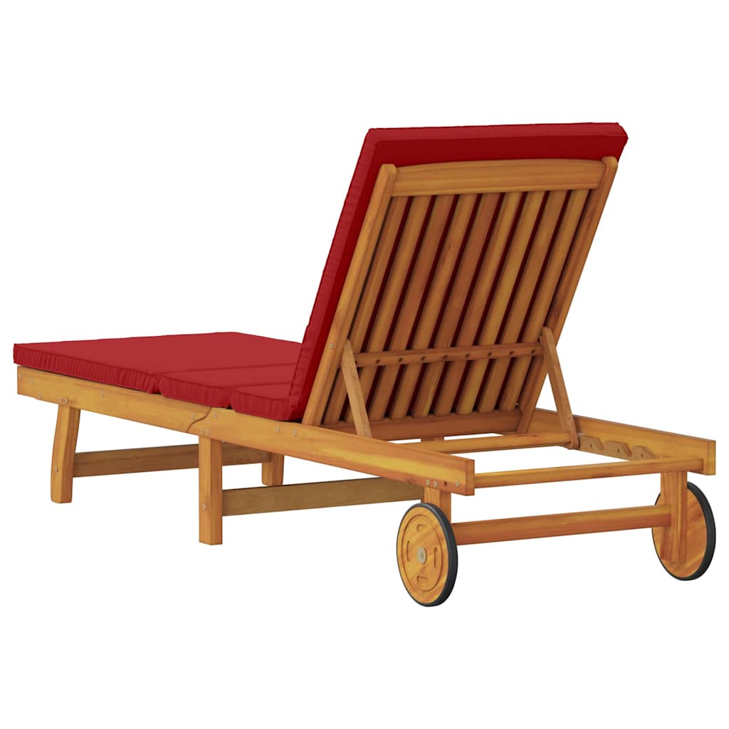 vidaXL Sonnenliege mit Kissen Braun 63 x 199 x 85cm Massivholz Akazie - Image 6