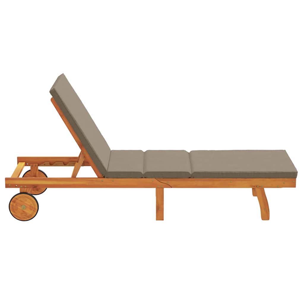 vidaXL Sonnenliege mit Kissen Braun 63 x 199 x 85cm Massivholz Akazie - Image 5