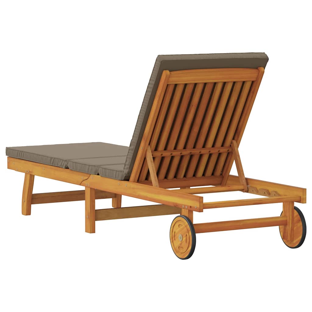 vidaXL Sonnenliege mit Kissen Braun 63 x 199 x 85cm Massivholz Akazie - Image 6