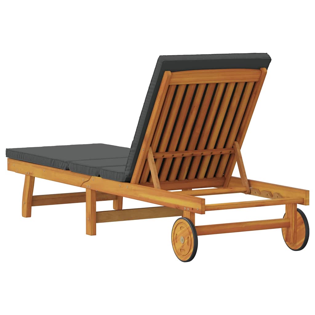 vidaXL Sonnenliege mit Kissen Braun 63 x 199 x 85cm Massivholz Akazie - Image 6