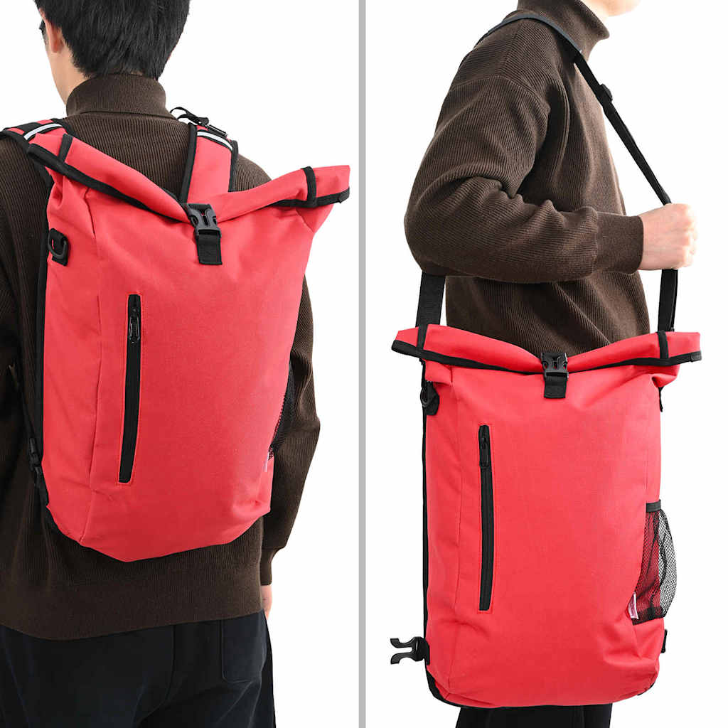 vidaXL Fahrradtasche Rot 31 x 13 x 58 cm Polyester - Image 3
