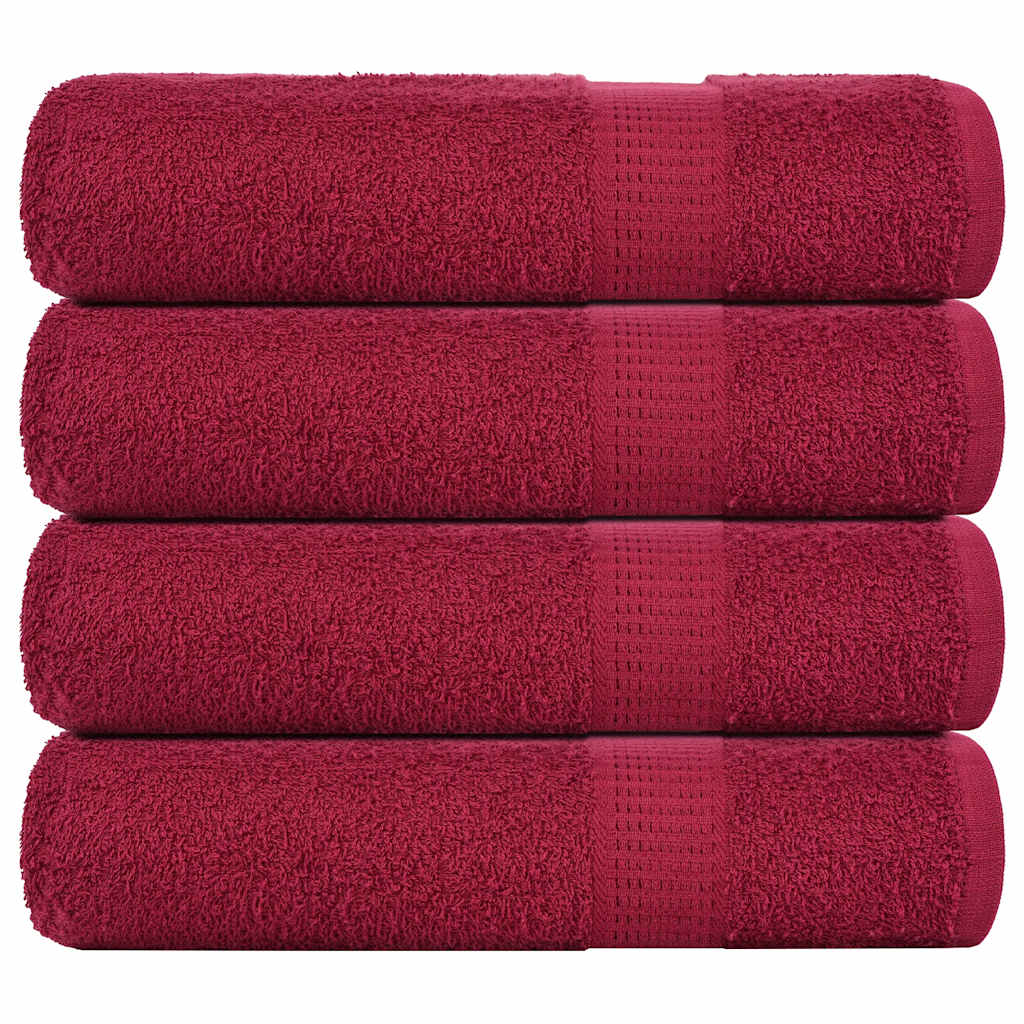 vidaXL Serviettes de bain 4 pcs bordeaux 100x150cm 360 g/m² 100% coton