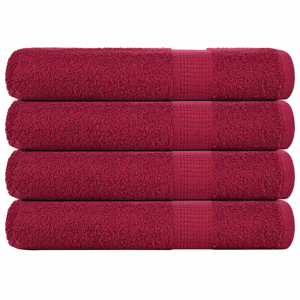 vidaXL Serviettes de sauna 4 pcs bordeaux 80x200cm 360 g/m² 100% coton