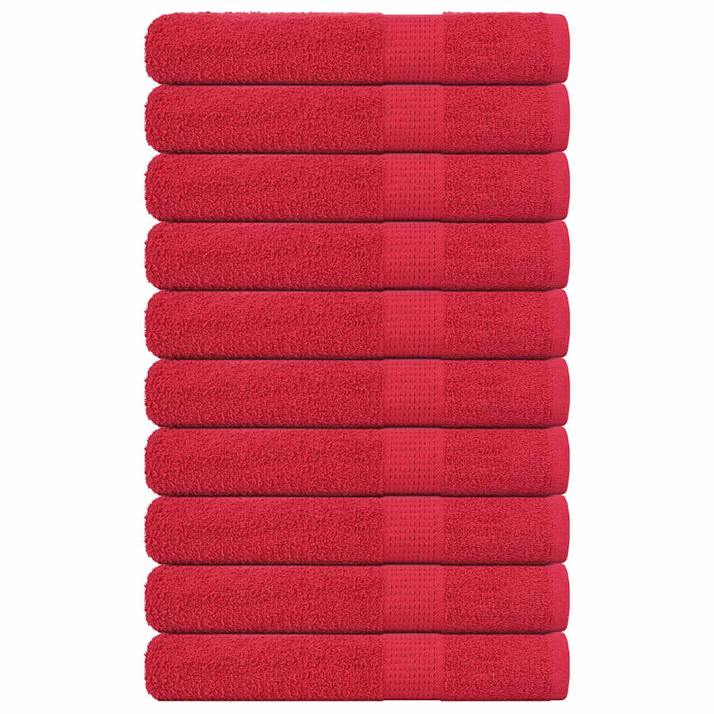 vidaXL Serviettes 10 pcs rouge 100x200 cm 360 g/m² 100% coton