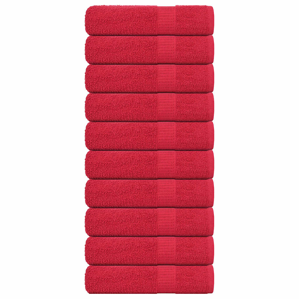 vidaXL Serviettes de bain 10 pcs rouge 100x150 cm 360 g/m² 100% coton