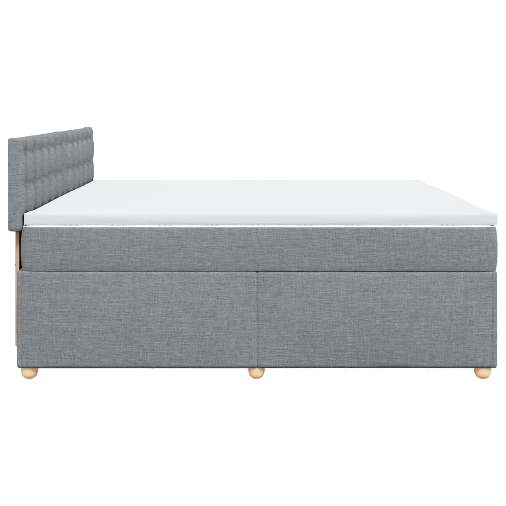 vidaXL Cama box spring con colchón tela gris claro 200x200 cm - Image 5