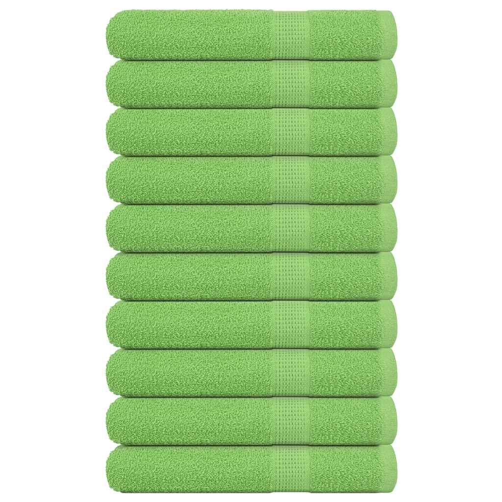 vidaXL Serviettes 10 pcs vert pomme 100x200 cm 360 g/m² 100% coton