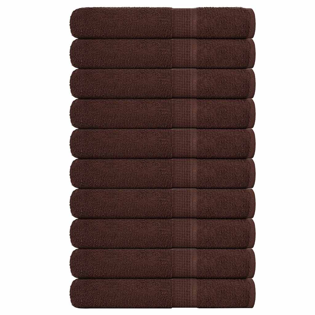 vidaXL Serviettes de sauna 10 pcs marron 80x200 cm 360 g/m² 100% coton