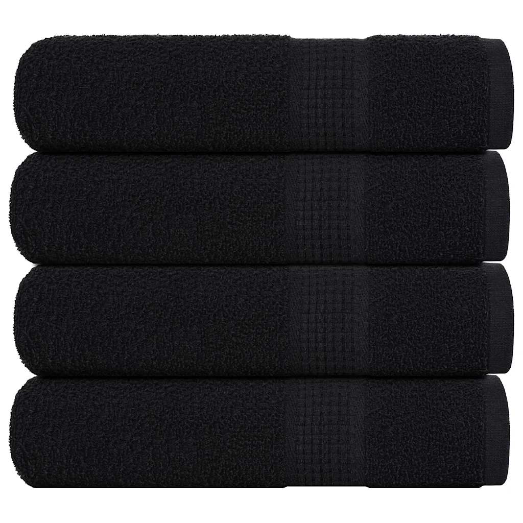 vidaXL Serviettes de douche 4 pcs noir 70x140 cm 360 g/m² 100% coton